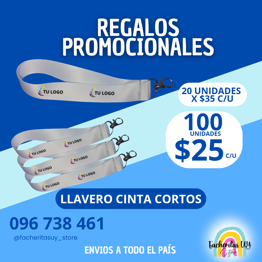 20 Llaveros cinta cortos